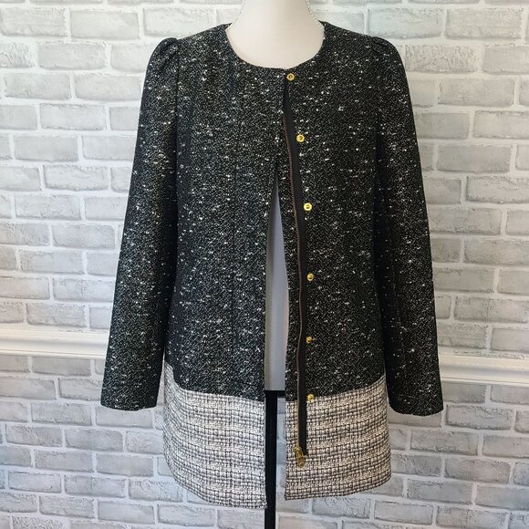 Banana Republic Women's Tweed Career Blazer Jacket Long Line Acadamia Small - Picture 4 of 11